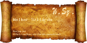 Welker Szilárda névjegykártya